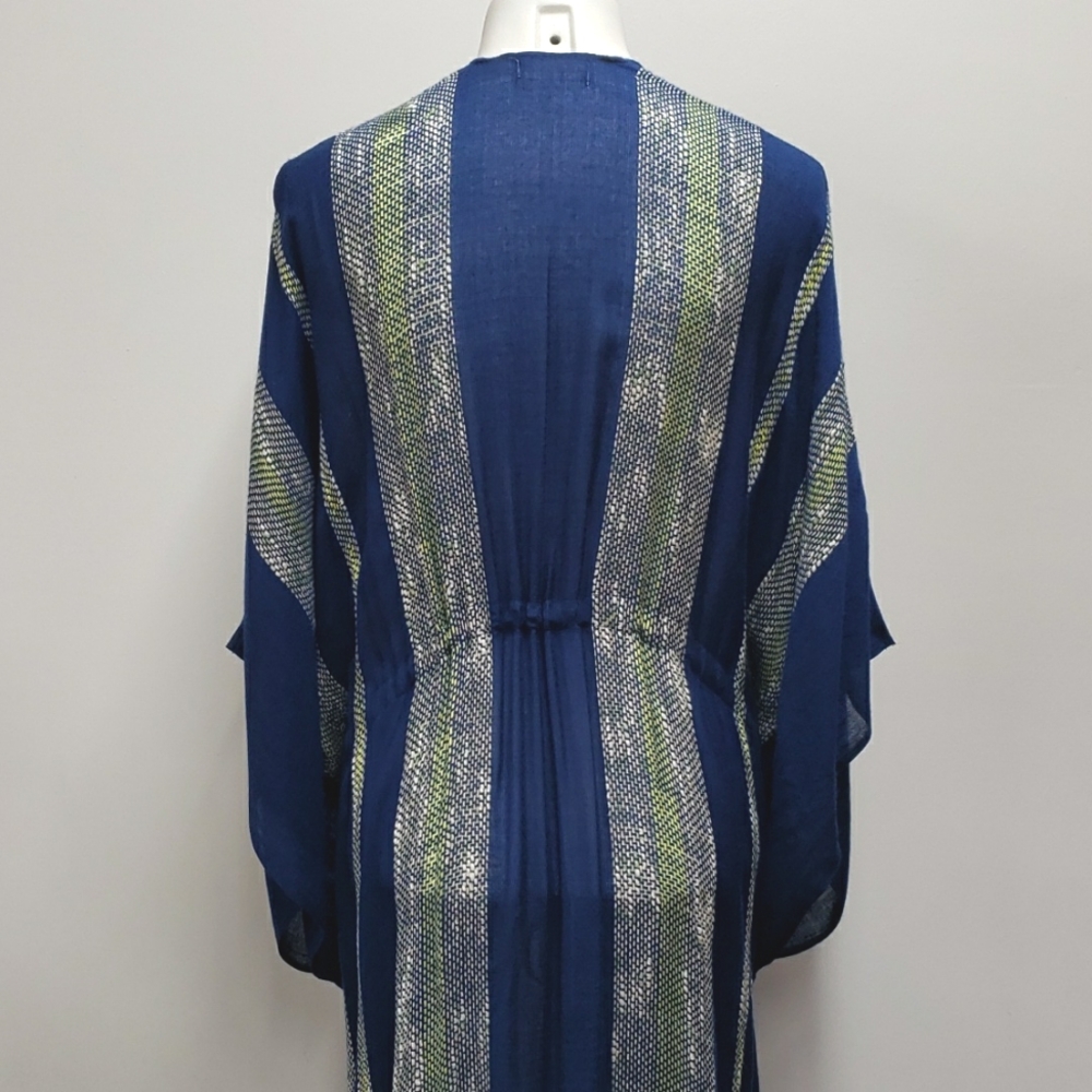 FREE PEOPLE Navy Striped Open-Front Kimono Cardigan - Picture 8 of 12